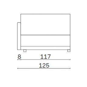 Prvek modulové sestavy Mac s polštáři 125x110x85 cm - levý D14326