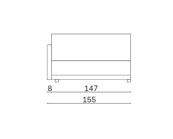 Prvek modulové sestavy Mac 155x110x85 cm - levý D14308