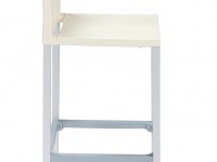 Barová stolička LIBERTY - nízka, biela/hliník - 3