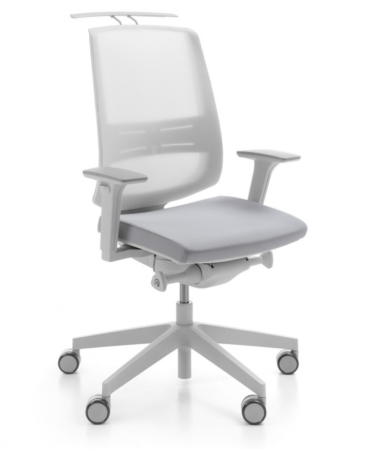 Levně ProfiM - Kancelářská židle LIGHT UP 250 SFL světle šedá se síťovinovým opěrákem