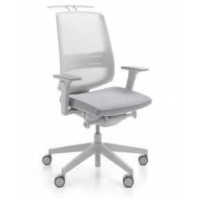 Office chair LIGHT UP 250 SFL light grey with mesh backrest