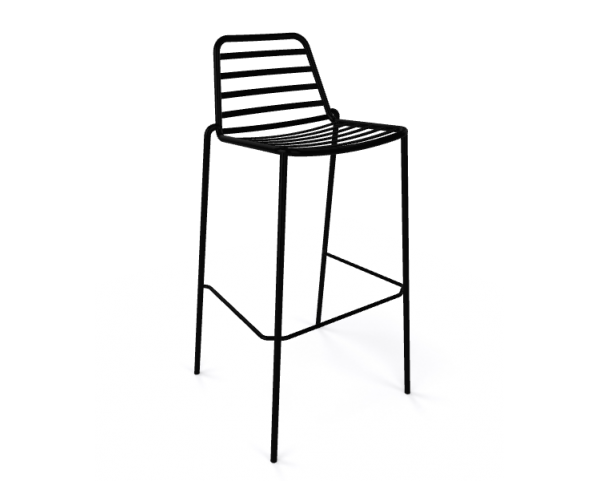 Barová stolička LINK - vysoká, čierna