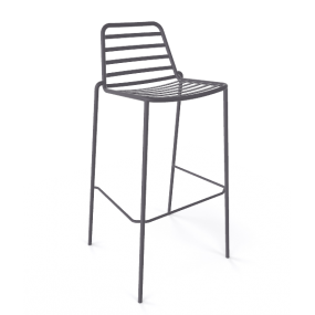 Barová stolička LINK - vysoká, sivá