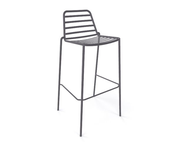 Barová stolička LINK - vysoká, sivá