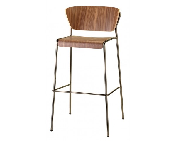 Barová stolička LISA WOOD, vysoká