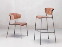 Barová stolička LISA WOOD vysoká - bielený buk/nikel - 3