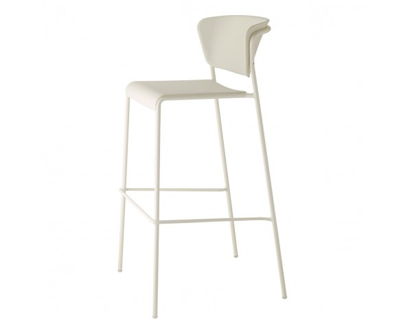 Barová židle LISA TECHNOPOLYMER vysoká - bílá
