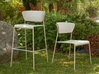 Barová židle LISA TECHNOPOLYMER vysoká - bílá - 2