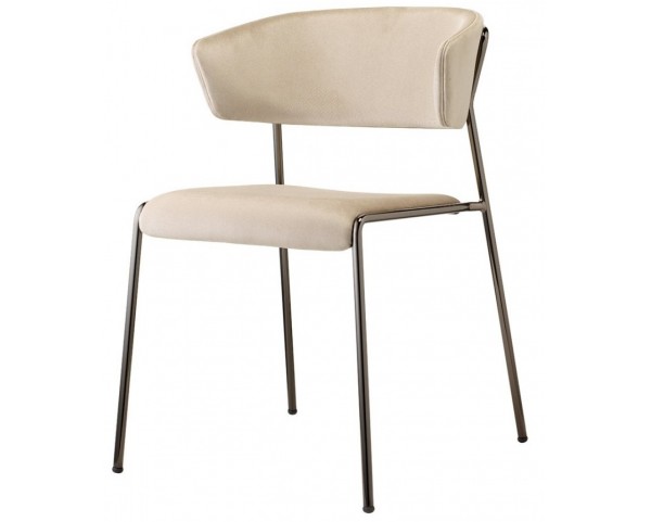 LISA chair with armrests - beige/nickel