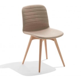 Čalouněná židle LIU' s dřevěnou podnoží