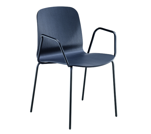Levně MIDJ - Dřevěná židle LIÙ s područkami