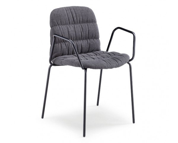 Upholstered chair LIÙ with armrests