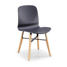 Dřevěná židle LIÙ s kovovými detaily