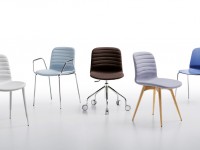 Čalouněná židle LIU' s dřevěnou podnoží - 3