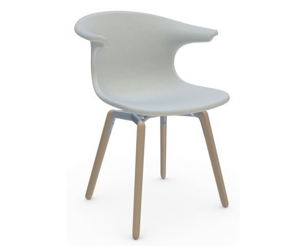 LOOP MONO chair with wooden base - upholstered