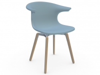 LOOP MONO chair with wooden base - upholstered - 3