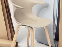 LOOP MONO chair with wooden base - upholstered - 2