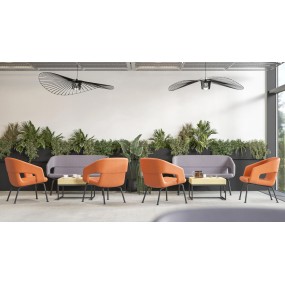 TWIST&SIT SOFT SDL200 two-seater sofa with metal base