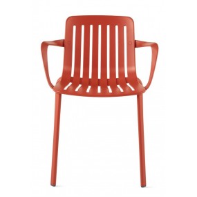 PLATO chair with armrests - red