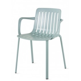 PLATO chair with armrests - light blue