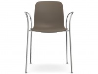 SUBSTANCE chair with armrests and chrome base - beige - 2