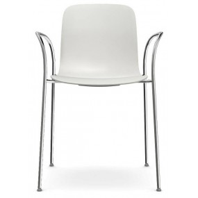 SUBSTANCE chair with armrests and chrome base - white
