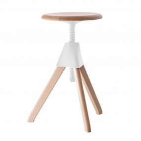 Bar stool JERRY - The Wild Bunch - beech with white bolt