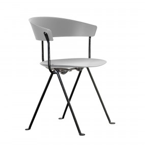 Židle OFFICINA - šedá s antracitovou podnoží