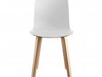 Židle SUBSTANCE s dřevěnou podnoží - jasan / bílá - 2
