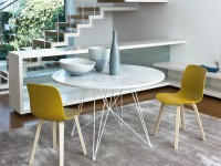 SUBSTANCE chair with wooden base - ash / mustard - 3