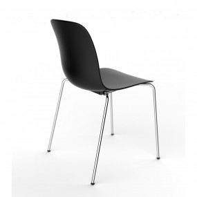 SUBSTANCE chair with chrome base - black