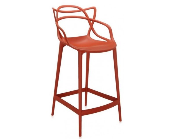 Masters low bar stool, orange