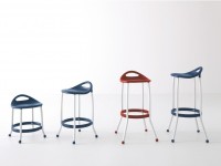 Barová stolička MAX - nízka, béžová/hliníková - 2