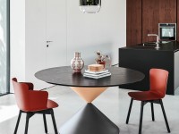 Okrúhly stôl Clessidra s drevenou podnožou, rôzne veľkosti - 2
