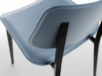 Židle JOE, kůže/koženka, kovová podnož - 3