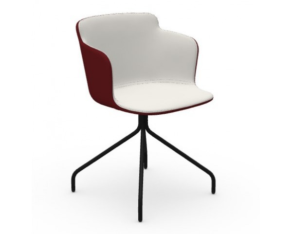 Plastová židle CALLA s čalouněným sedákem, centrální podnož