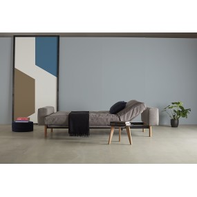 Folding sofa MIMER grey-brown - removable cover