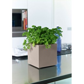 Design planter MINI KUBE, 20 x 20 cm - grey