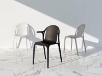 Židle BROOKLYN s područkami - šedá - 2