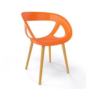 Stolička MOEMA BL - oranžová/buk
