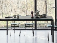 Extendible table MORE 140/190/240/290x90 cm, Fenix/walnut - 2