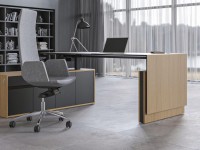 MOTION EXECUTIVE height adjustable table with cabinet - melamine - 2