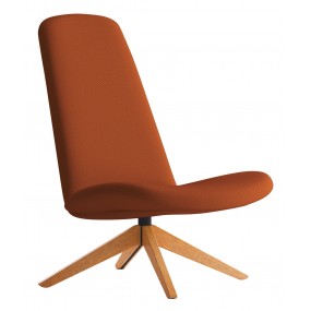 Swivel armchair MYPLACE, wooden base