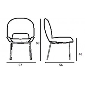 Židle BLISS s kovovou podnoží