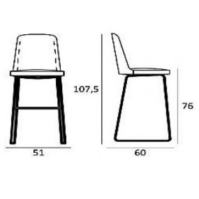 Barová židle DA VINCI s ližinovou podnoží