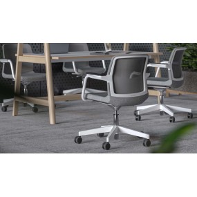 WIND chair SWA614 with lacquered armrests - white backrest