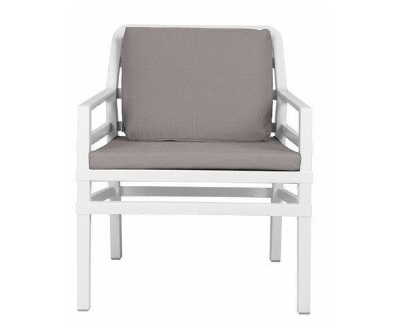 Židle ARIA POLTRONA bílá/šedá