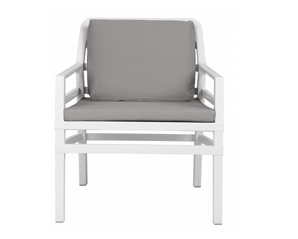 Židle ARIA POLTRONA bílá/grigio Sunbrella
