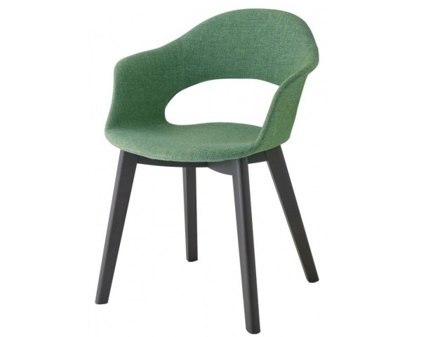 Židle LADY B POP NATURAL - zelená/dřevo