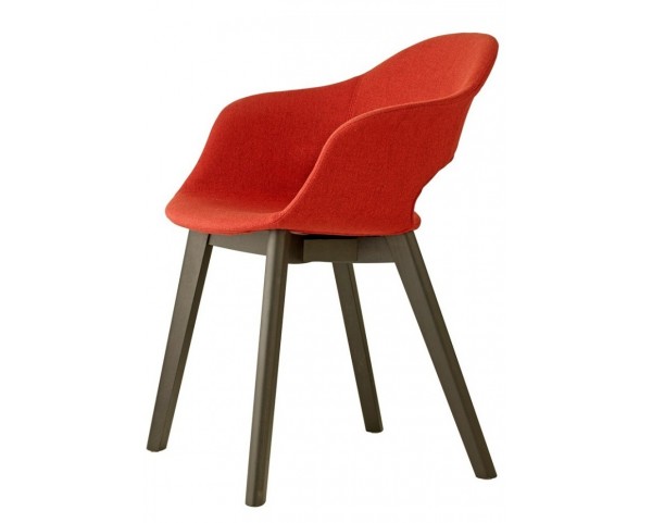 Židle LADY B POP NATURAL - červená/dřevo